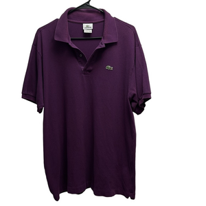 Lacoste Polo Purple Short Sleeve Collared Shirt Size Large